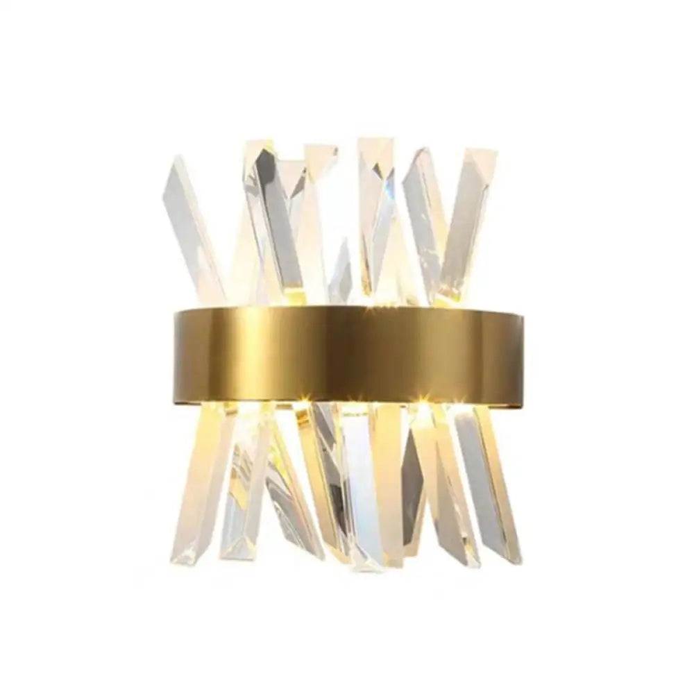 DecorBites™ Crystal Rod Wall Sconce in Gold - Elegant Dual Bulb Lighting for Living Room Walls