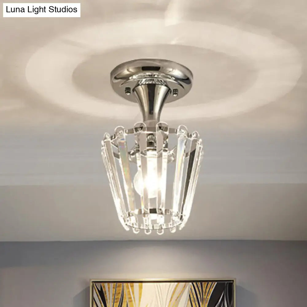 Lámpara de techo semiempotrada DecorBites™ Crystal en cromo con diseño minimalista