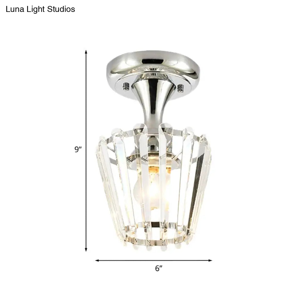 Lámpara de techo semiempotrada DecorBites™ Crystal en cromo con diseño minimalista