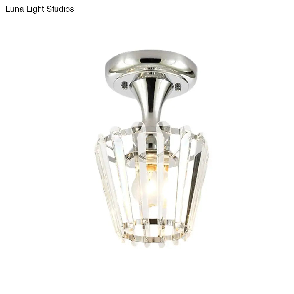 Lámpara de techo semiempotrada DecorBites™ Crystal en cromo con diseño minimalista