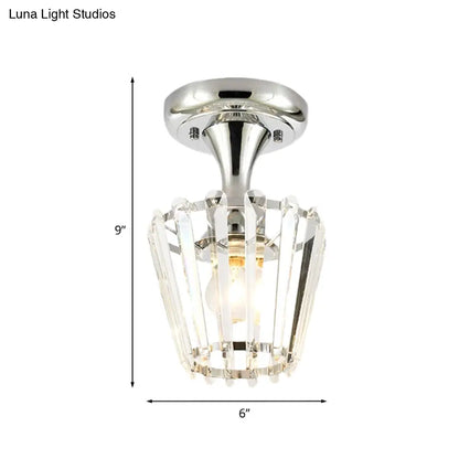 Lámpara de techo semiempotrada DecorBites™ Crystal en cromo con diseño minimalista