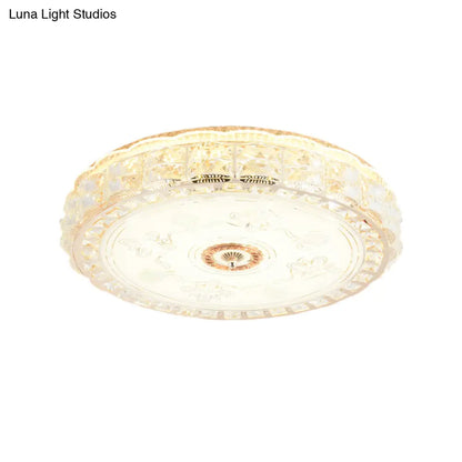 DecorBites™ Crystal Shade LED Ceiling Light with Contemporary Gold Finish