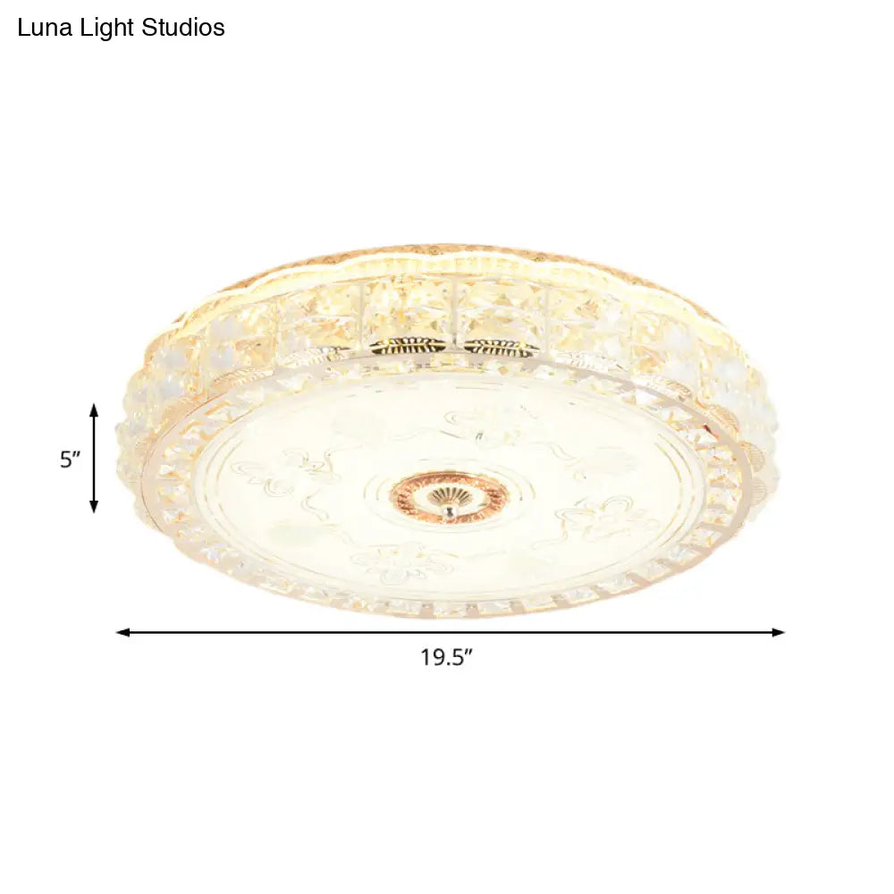 DecorBites™ Crystal Shade LED Ceiling Light with Contemporary Gold Finish