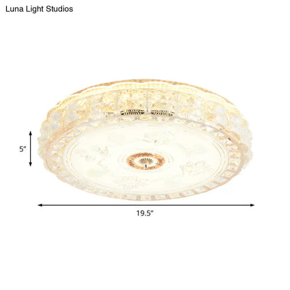 DecorBites™ Crystal Shade LED Ceiling Light with Contemporary Gold Finish