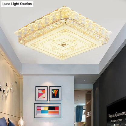DecorBites™ Crystal Shade LED Ceiling Light with Contemporary Gold Finish