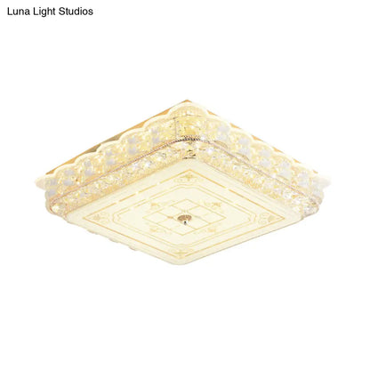 DecorBites™ Crystal Shade LED Ceiling Light with Contemporary Gold Finish
