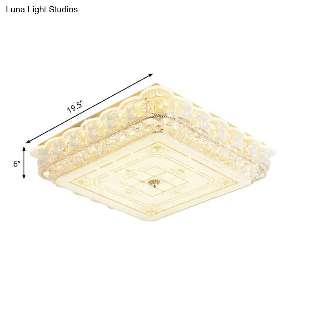 DecorBites™ Crystal Shade LED Ceiling Light with Contemporary Gold Finish