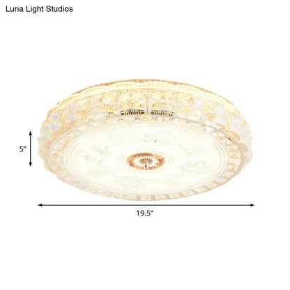 DecorBites™ Crystal Shade LED Ceiling Light with Contemporary Gold Finish