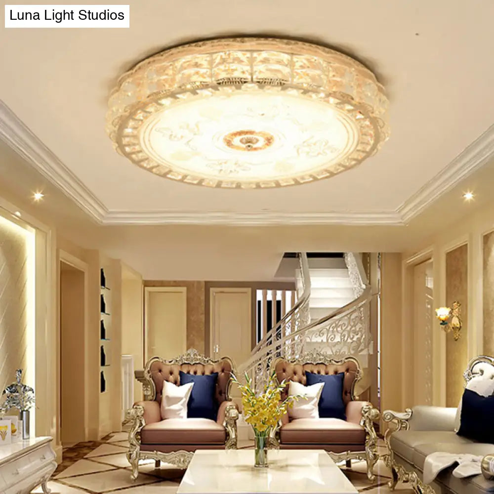 DecorBites™ Crystal Shade LED Ceiling Light with Contemporary Gold Finish
