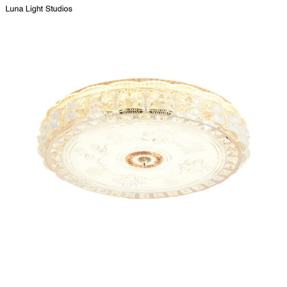 DecorBites™ Crystal Shade LED Ceiling Light with Contemporary Gold Finish