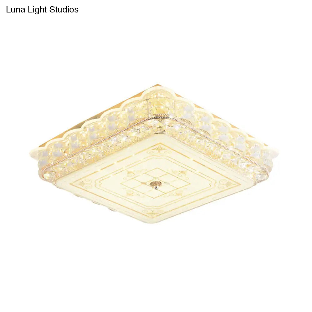 DecorBites™ Crystal Shade LED Ceiling Light with Contemporary Gold Finish