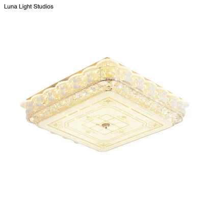 DecorBites™ Crystal Shade LED Ceiling Light with Contemporary Gold Finish