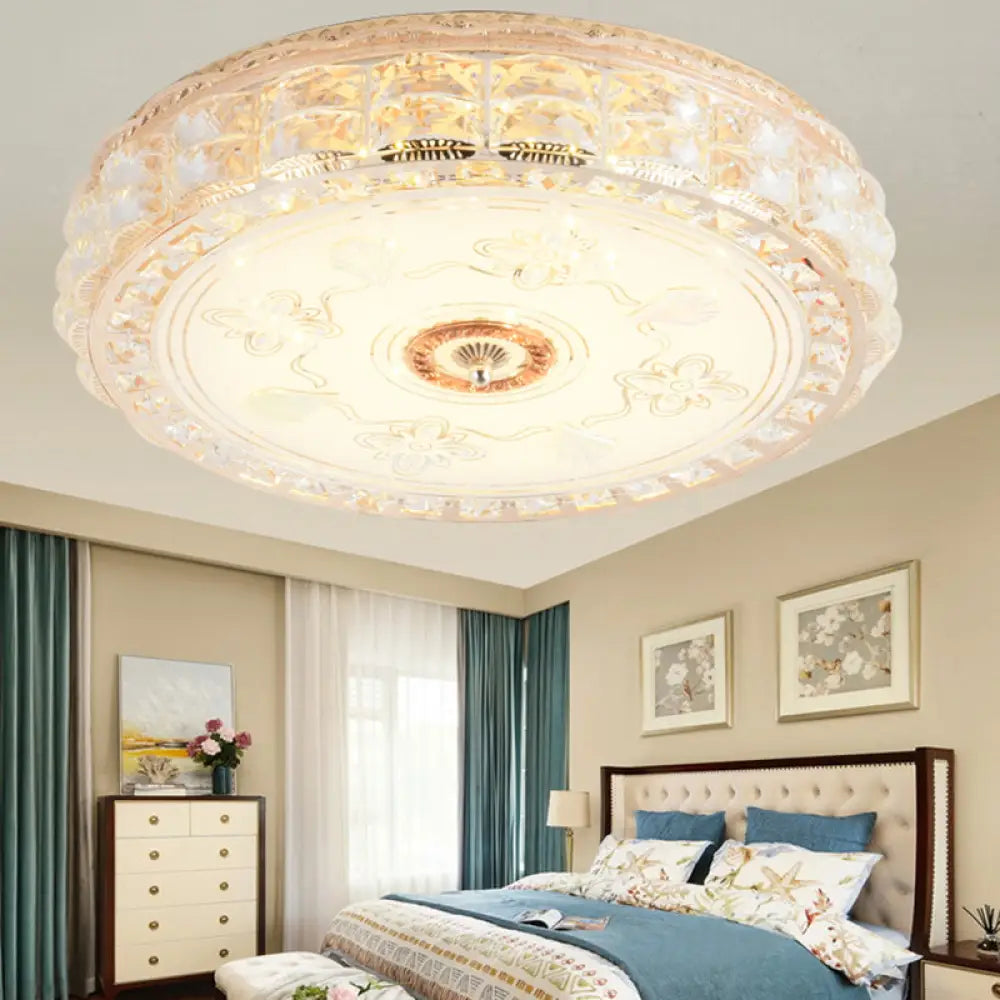 DecorBites™ Crystal Shade LED Ceiling Light with Contemporary Gold Finish