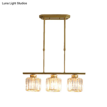 DecorBites™ Crystal Shaded Ceiling Pendant Light for Modern Dining Room in Brass