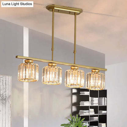 DecorBites™ Crystal Shaded Ceiling Pendant Light for Modern Dining Room in Brass