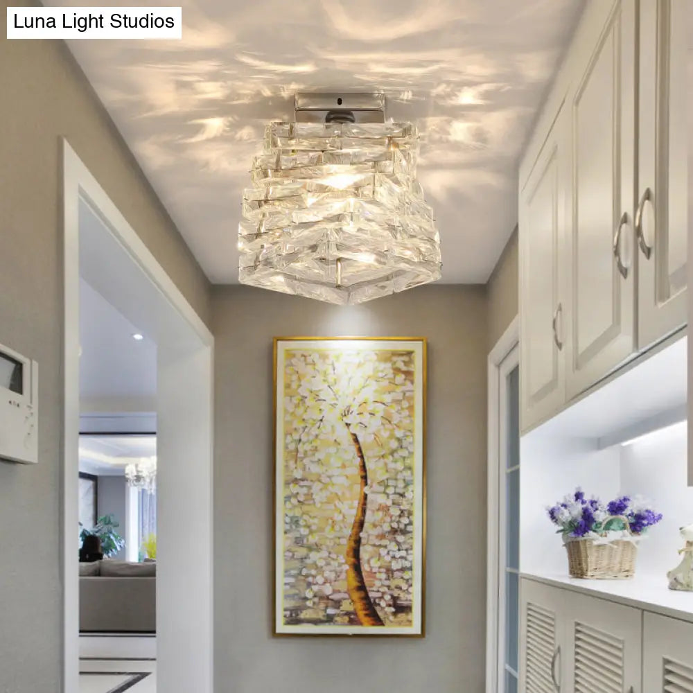 ديكوربايتس™ ديكوربايتس™ مصباح سقف حلزوني كريستالي مربع - مصباح حديث أحادي التركيب للممرات