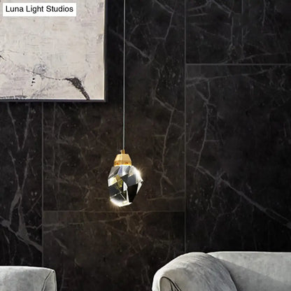 Lámpara colgante DecorBites™ con forma de piedra de cristal, estilo contemporáneo, iluminación descendente, color dorado