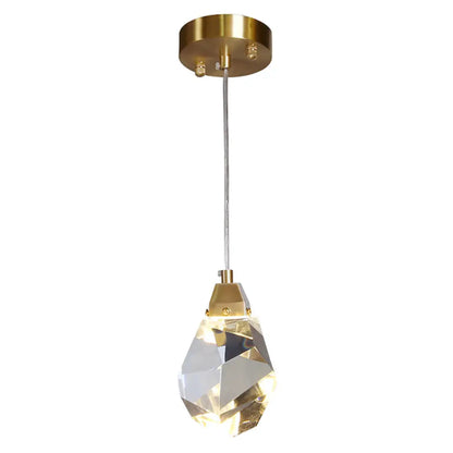 Lámpara colgante DecorBites™ con forma de piedra de cristal, estilo contemporáneo, iluminación descendente, color dorado