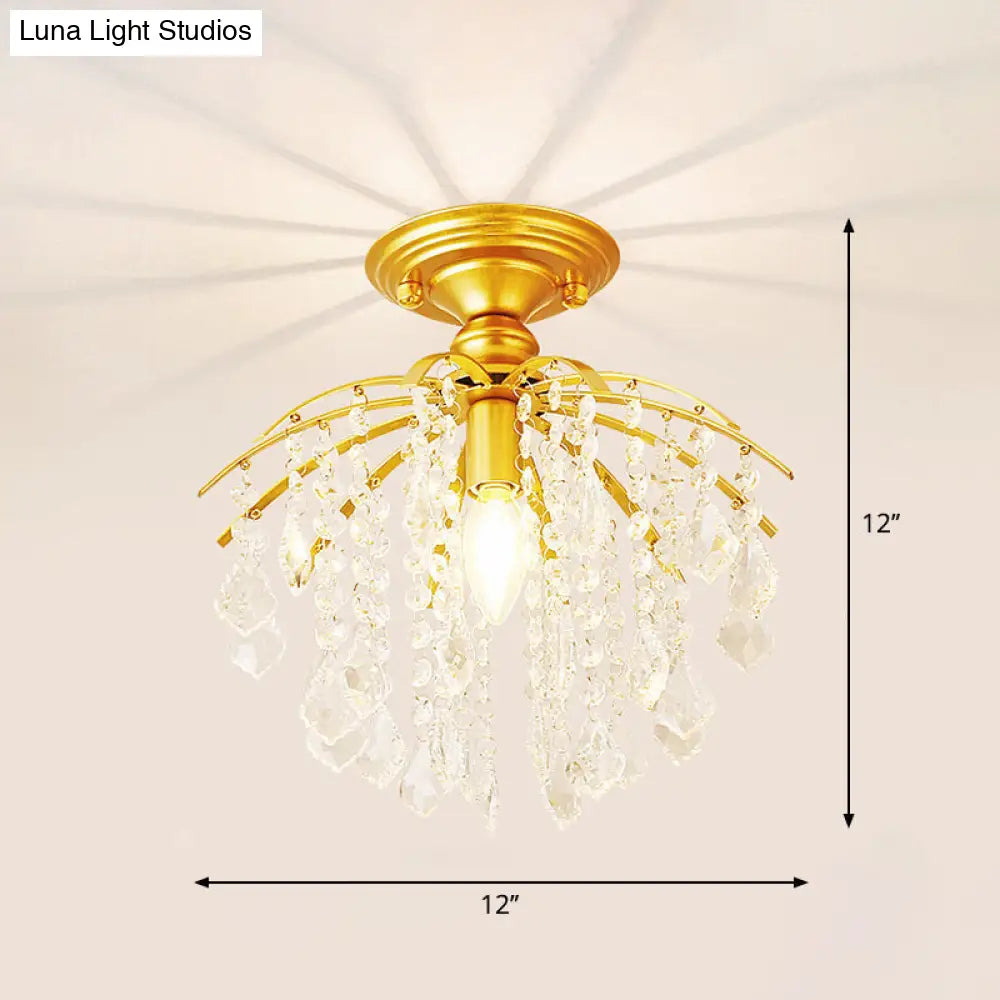 DecorBites™ DecorBites™ Crystal Tassel Semi Flush Mount Ceiling Light for Country-style Interiors