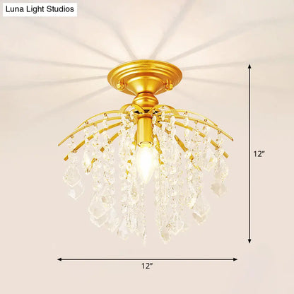 DecorBites™ DecorBites™ Crystal Tassel Semi Flush Mount Ceiling Light for Country-style Interiors