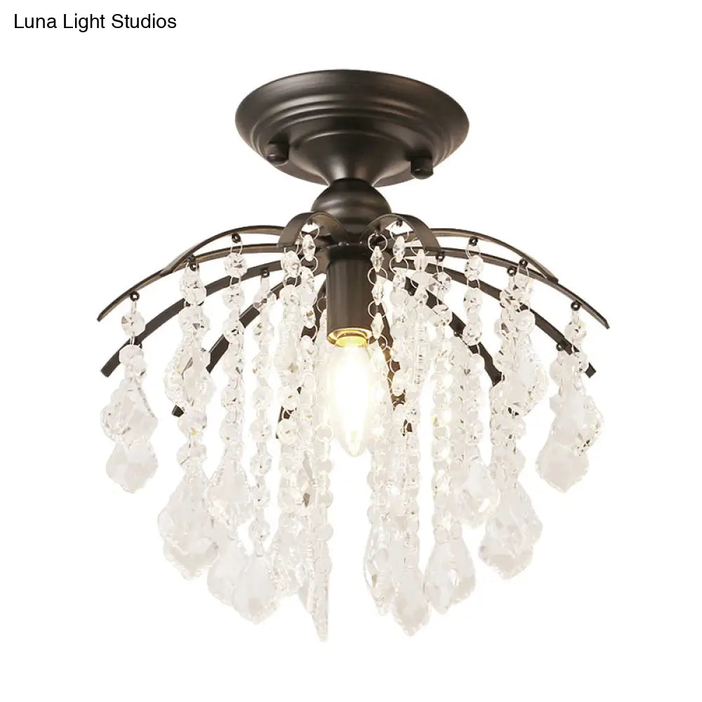 DecorBites™ DecorBites™ Crystal Tassel Semi Flush Mount Ceiling Light for Country-style Interiors