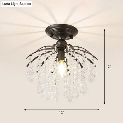 DecorBites™ DecorBites™ Crystal Tassel Semi Flush Mount Ceiling Light for Country-style Interiors