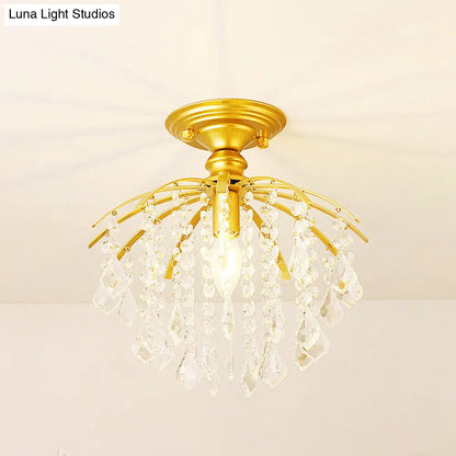 DecorBites™ DecorBites™ Crystal Tassel Semi Flush Mount Ceiling Light for Country-style Interiors