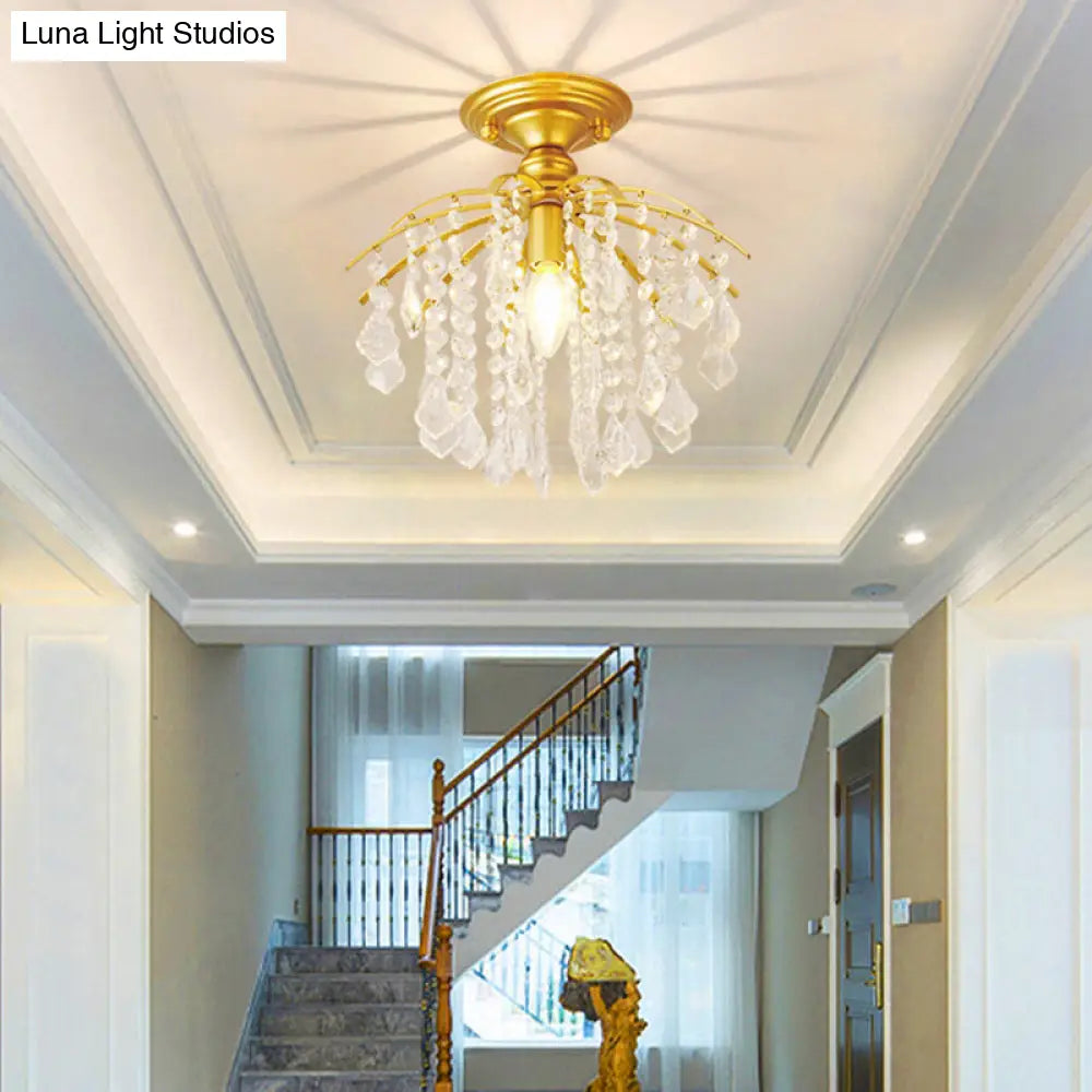 DecorBites™ DecorBites™ Crystal Tassel Semi Flush Mount Ceiling Light for Country-style Interiors