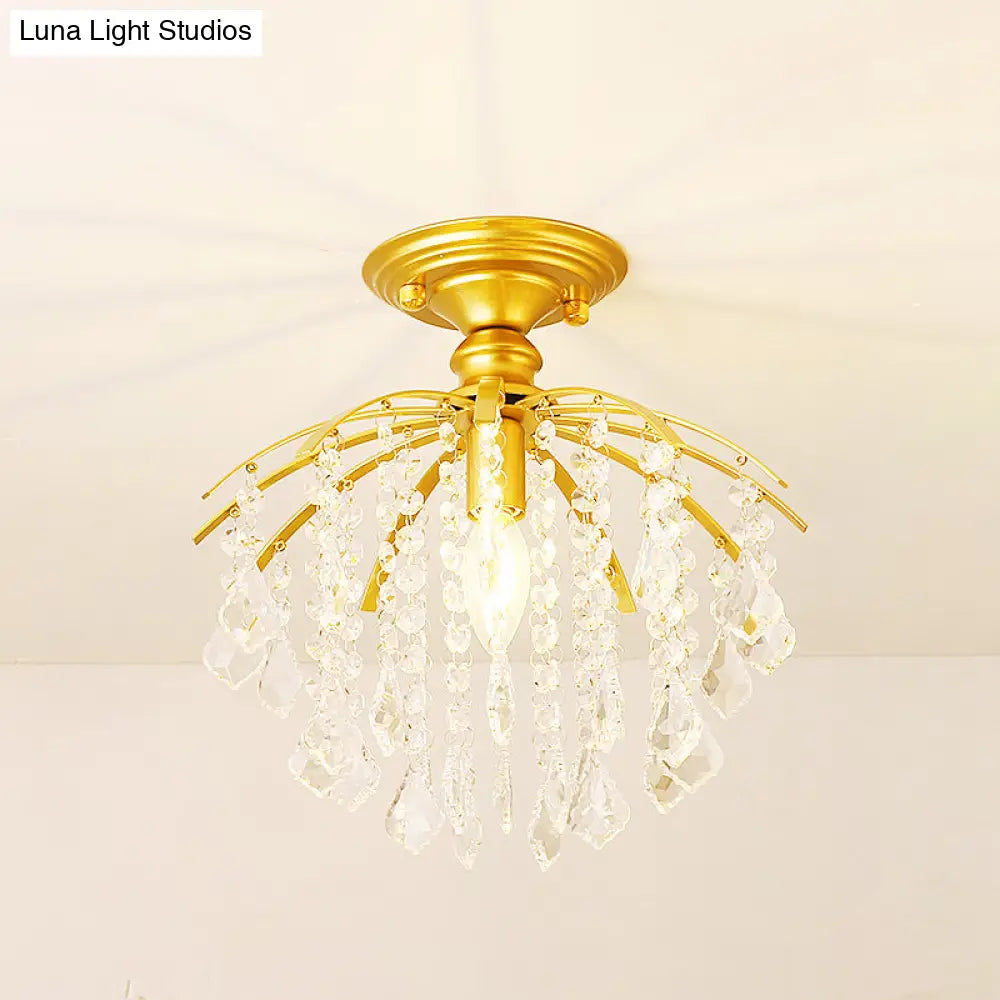 DecorBites™ DecorBites™ Crystal Tassel Semi Flush Mount Ceiling Light for Country-style Interiors