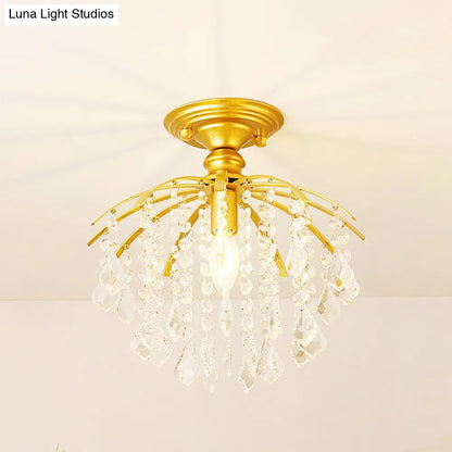 DecorBites™ DecorBites™ Crystal Tassel Semi Flush Mount Ceiling Light for Country-style Interiors