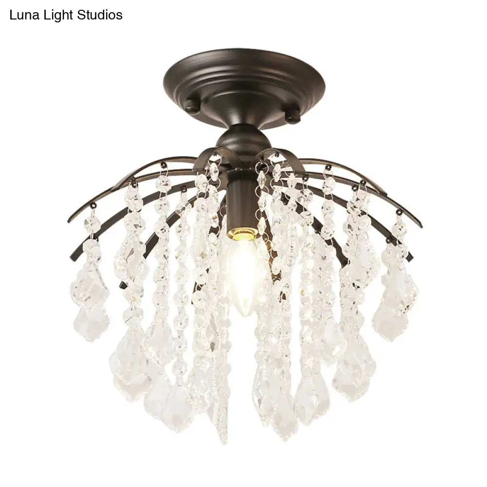 DecorBites™ DecorBites™ Crystal Tassel Semi Flush Mount Ceiling Light for Country-style Interiors