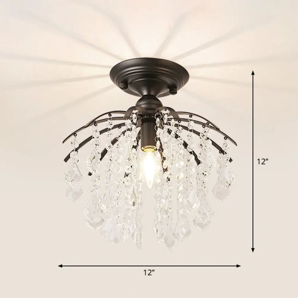 DecorBites™ DecorBites™ Crystal Tassel Semi Flush Mount Ceiling Light for Country-style Interiors