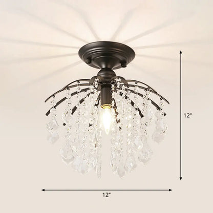 DecorBites™ DecorBites™ Crystal Tassel Semi Flush Mount Ceiling Light for Country-style Interiors