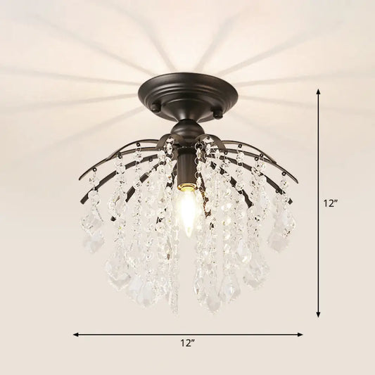 DecorBites™ DecorBites™ Crystal Tassel Semi Flush Mount Ceiling Light for Country-style Interiors