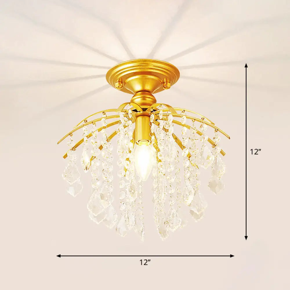 DecorBites™ DecorBites™ Crystal Tassel Semi Flush Mount Ceiling Light for Country-style Interiors