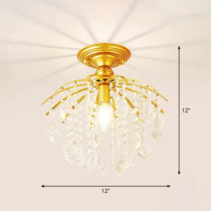 DecorBites™ DecorBites™ Crystal Tassel Semi Flush Mount Ceiling Light for Country-style Interiors