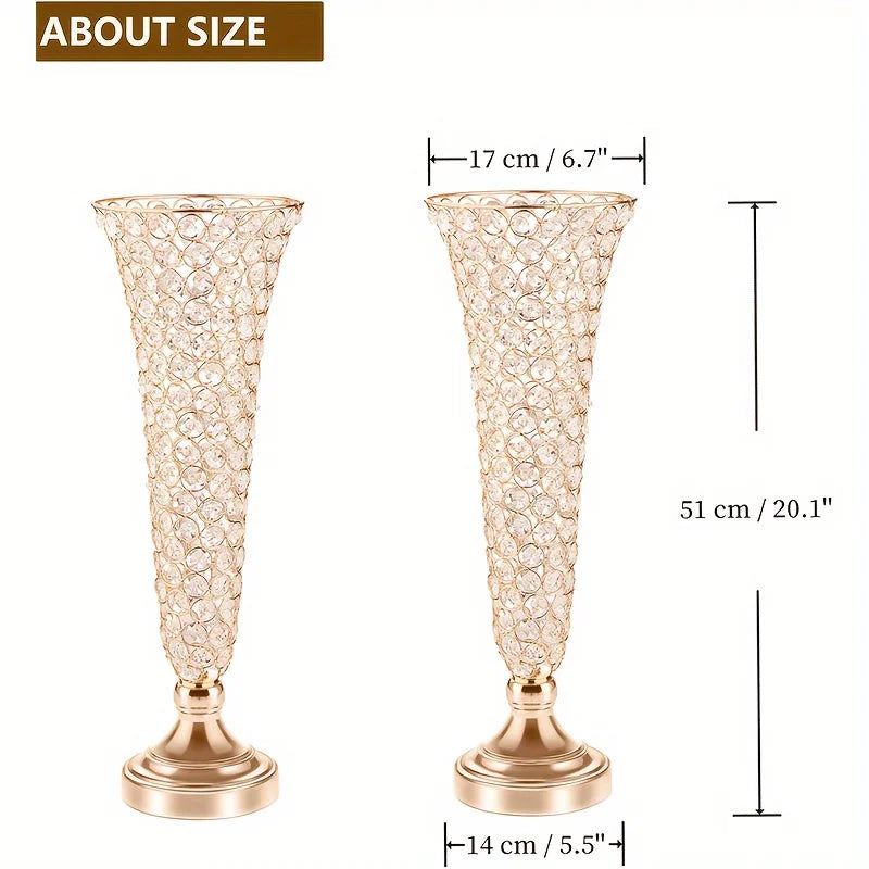 Crystal Vases Set for Dining Tables and Home Decor - Vase
