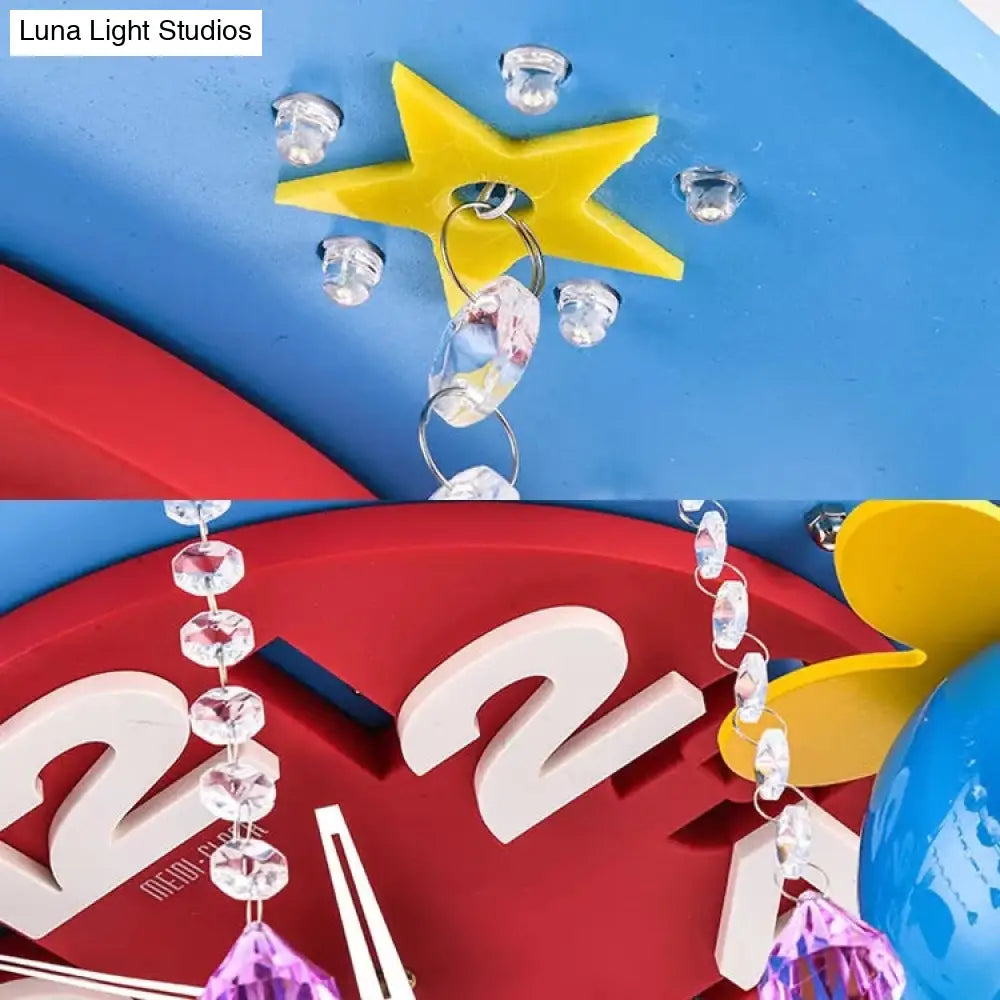 DecorBites™ DecorBites™ Crystal Wood Kid Bedroom Ceiling Mount Light with 3 Head Creative Lamp