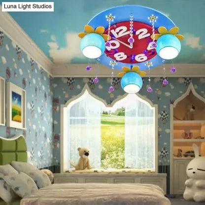 DecorBites™ DecorBites™ Crystal Wood Kid Bedroom Ceiling Mount Light with 3 Head Creative Lamp