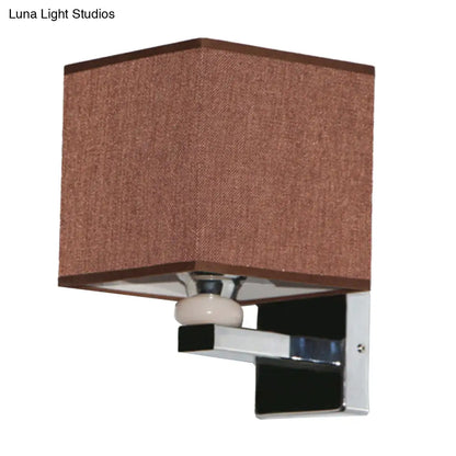 DecorBites™ DecorBites™ Cubic Nordic Wall Sconce: Beige/White/Flaxen Fabric, 1-Light Fixture for Dining Room