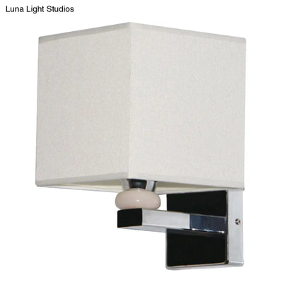 DecorBites™ DecorBites™ Cubic Nordic Wall Sconce: Beige/White/Flaxen Fabric, 1-Light Fixture for Dining Room