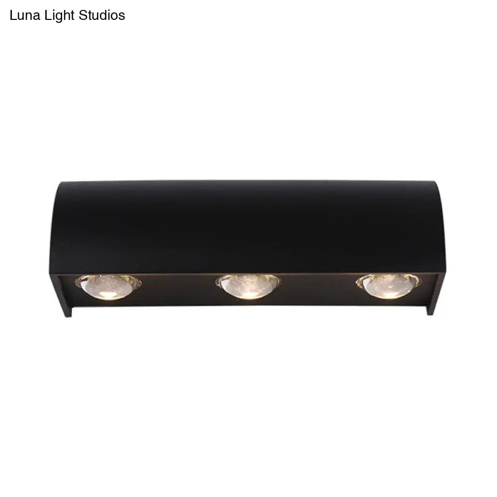 DecorBites™ Curved Black Wall Lamp: Minimalist LED Metal Mount Lighting in Warm/White Light