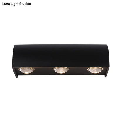 DecorBites™ Curved Black Wall Lamp: Minimalist LED Metal Mount Lighting in Warm/White Light
