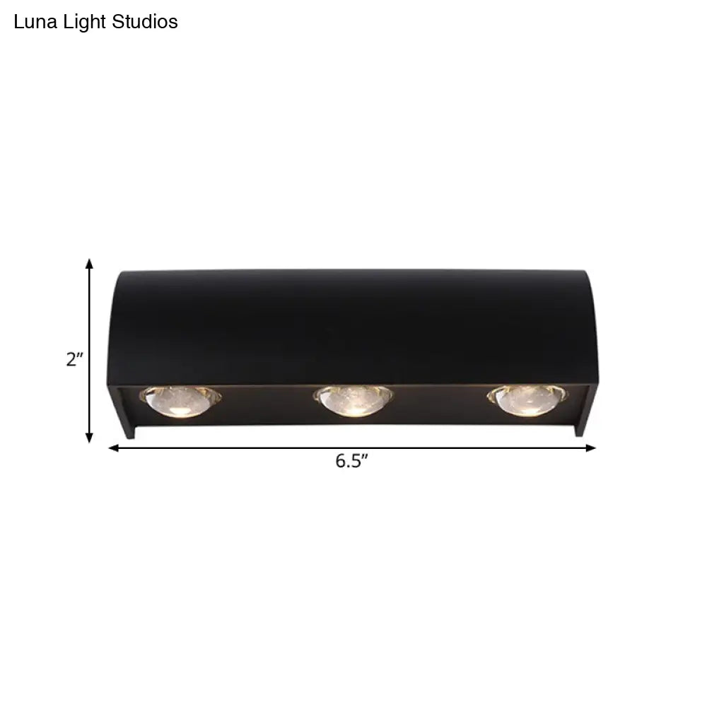 DecorBites™ Curved Black Wall Lamp: Minimalist LED Metal Mount Lighting in Warm/White Light
