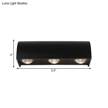 DecorBites™ Curved Black Wall Lamp: Minimalist LED Metal Mount Lighting in Warm/White Light