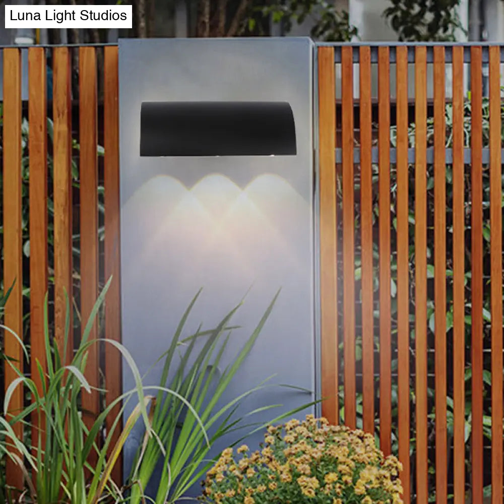 DecorBites™ Curved Black Wall Lamp: Minimalist LED Metal Mount Lighting in Warm/White Light