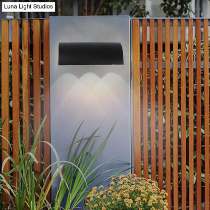 DecorBites™ Curved Black Wall Lamp: Minimalist LED Metal Mount Lighting in Warm/White Light