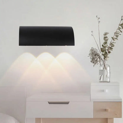 DecorBites™ Curved Black Wall Lamp: Minimalist LED Metal Mount Lighting in Warm/White Light