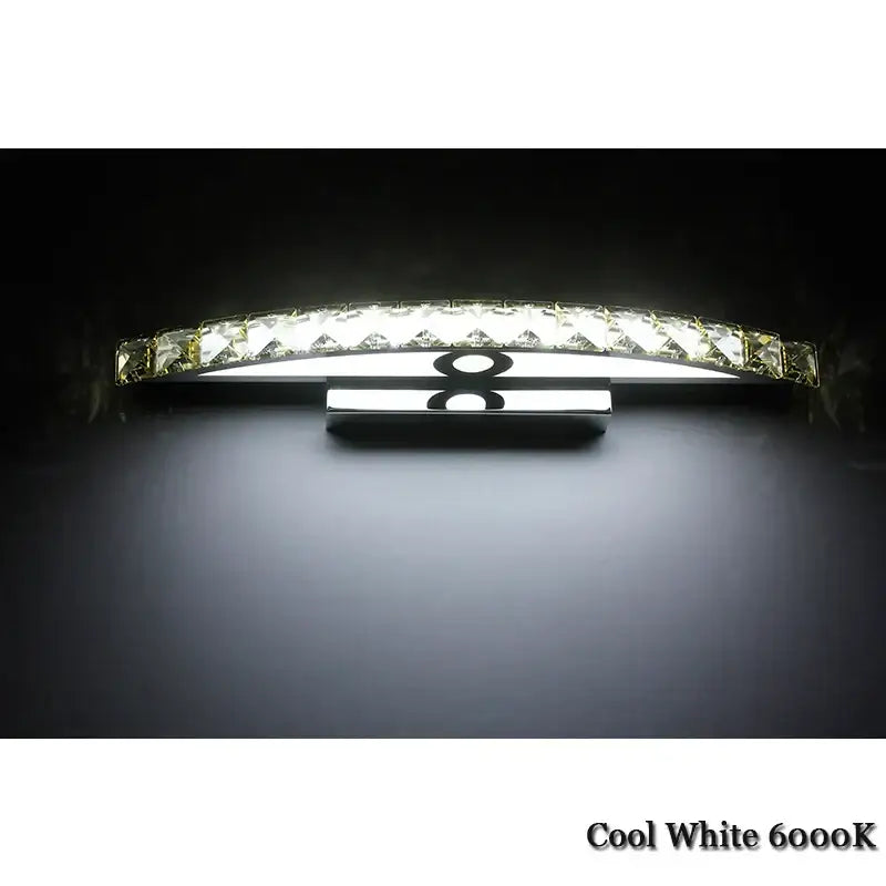 Curved chrome amber crystal bathroom wall sconce with faceted stones in polished frame for elegant wall lighting