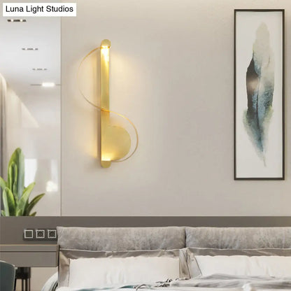 Aplique de pared LED dorado curvo DecorBites™ con luz cálida/blanca - Elegante lámpara de aluminio